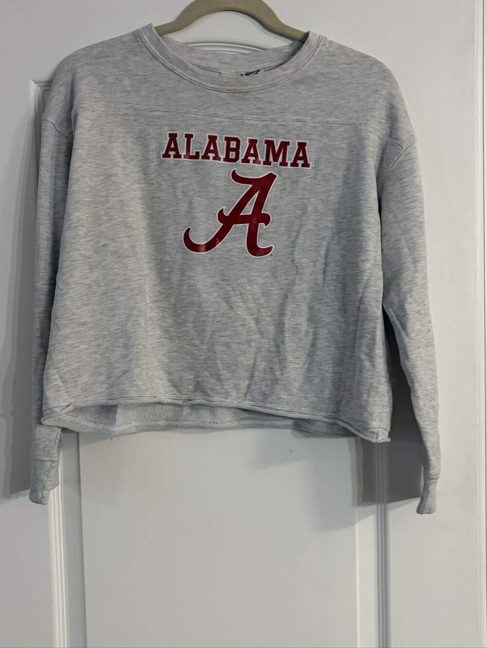 Cropped Long Sleeve Top with Alabama Logo